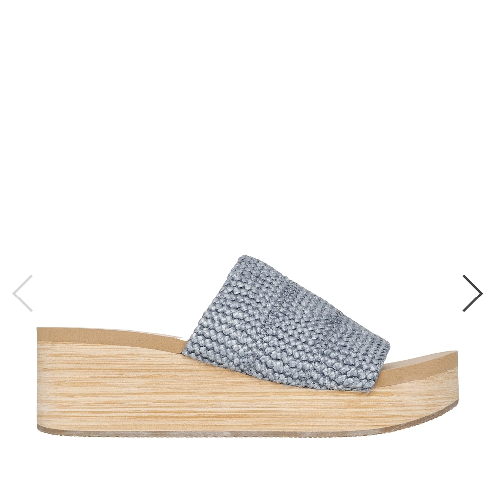 Skechers Blue Summer Woven Platform Sandals Slides 7
